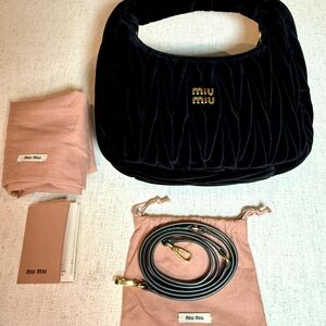 ( New ) Miu Miu Black Velvet Women's Bag